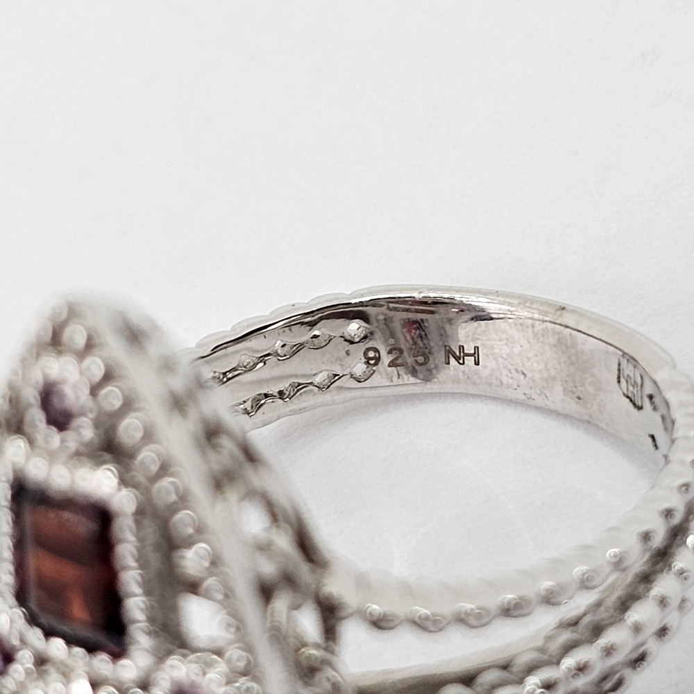 Natural Rhodolite Garnet & Pink Sapphire Ring Size 7! - Picture 5 of 9